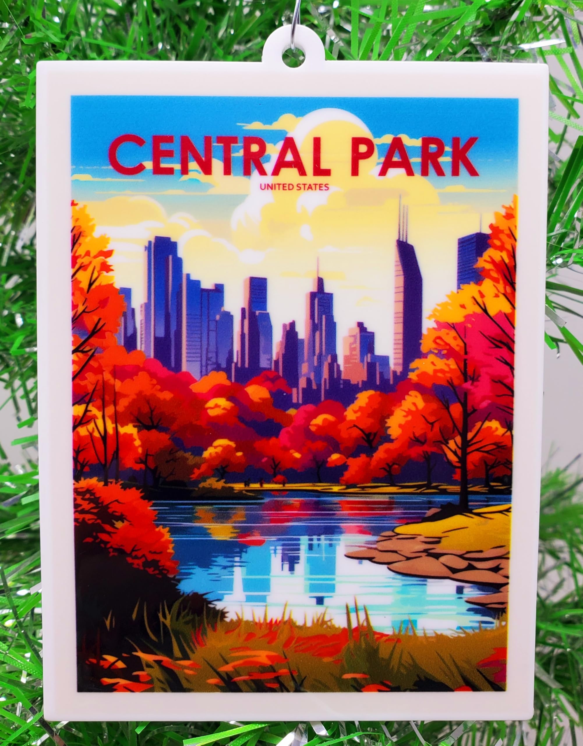 Central Park New York City Ornament for Home Decor Christmas Eve Family Ornament Enhanced Detailing 3 Inches Diameter Tr