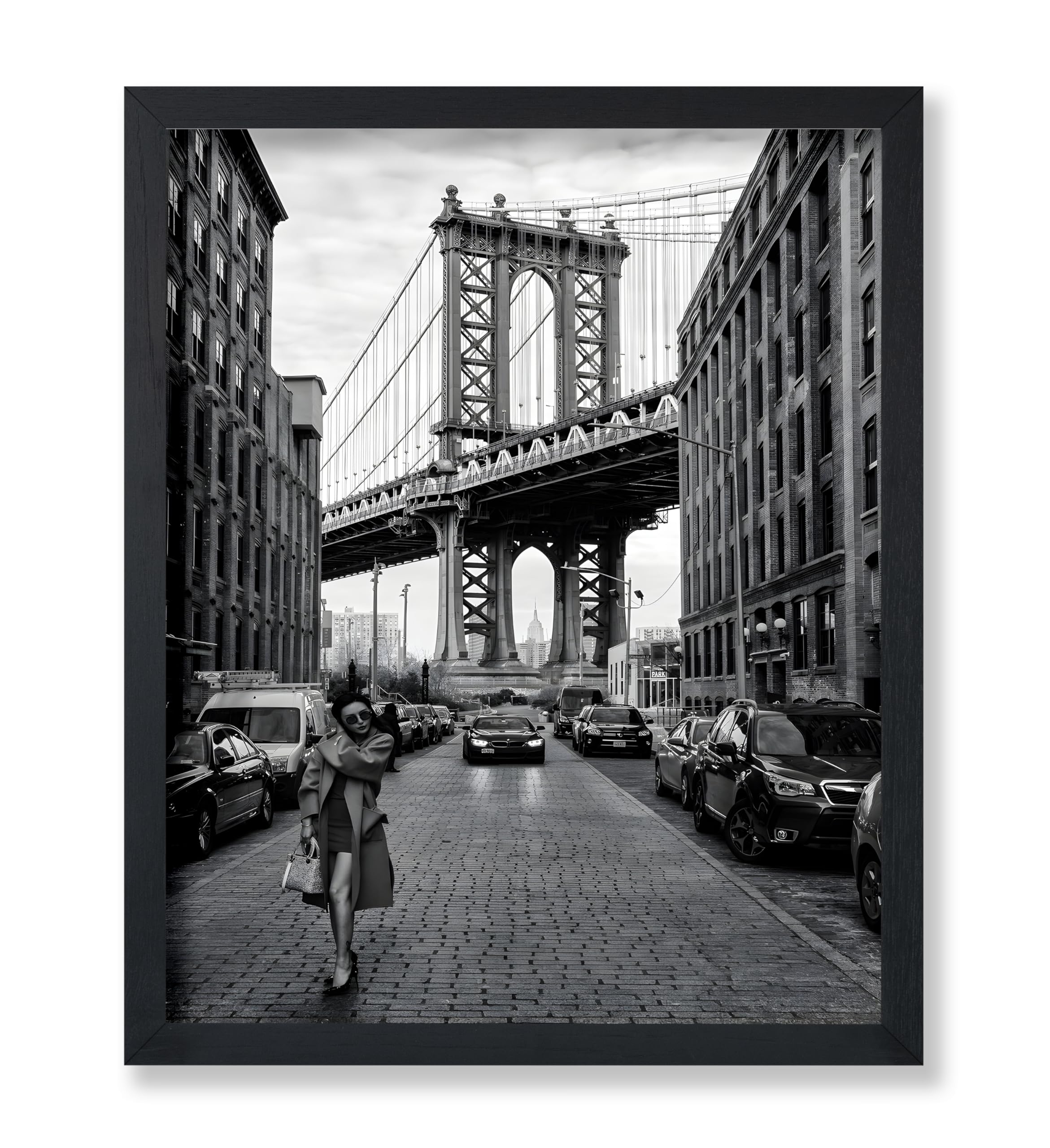 Vintage Travel Poster - Retro Manhattan Bridge Print - Gift for Artist and Friend - Wall Decor for Home Office and Dorm